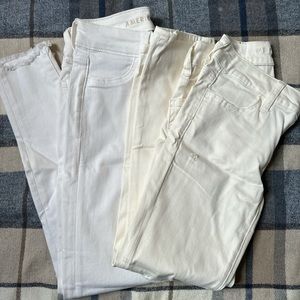 Two Pairs of White AE Jeans